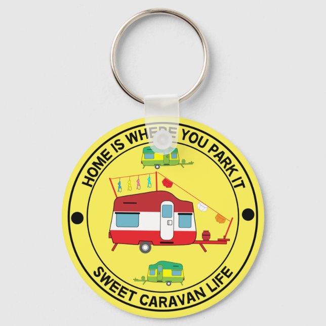 Caravan Art gifts - Love My Caravan Coffee Mug Doo Keychain (Front)