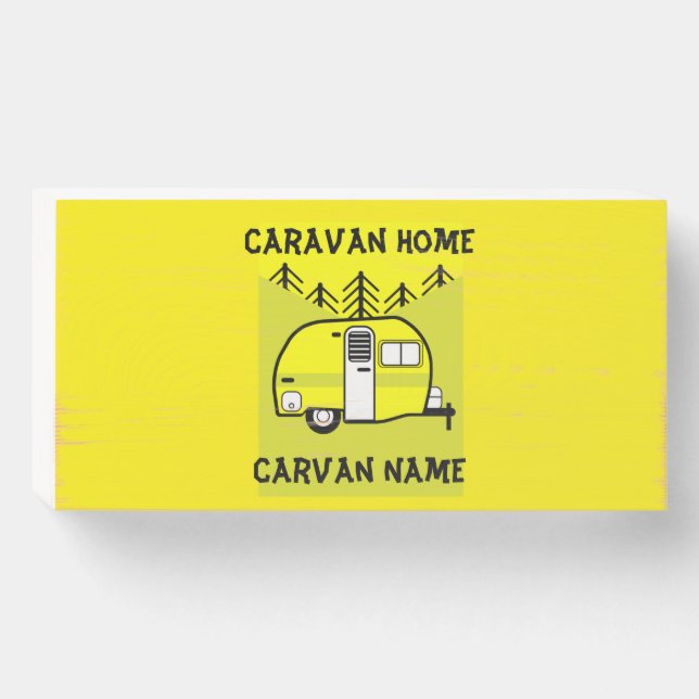 Caravan Art gifts - Love My Caravan Coffee Mug Doo Wooden Box Sign (Front Horizontal)