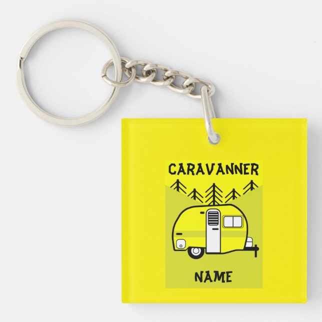 Caravan Art gifts - Love My Caravan Keychain (Front)