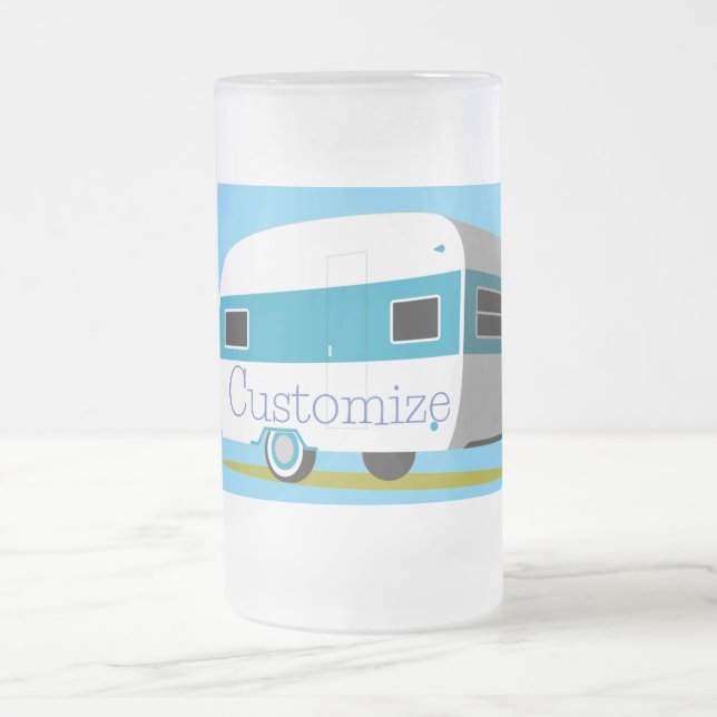 Caravan Camper RV Thunder_Cove Frosted Glass Beer Mug (Center)