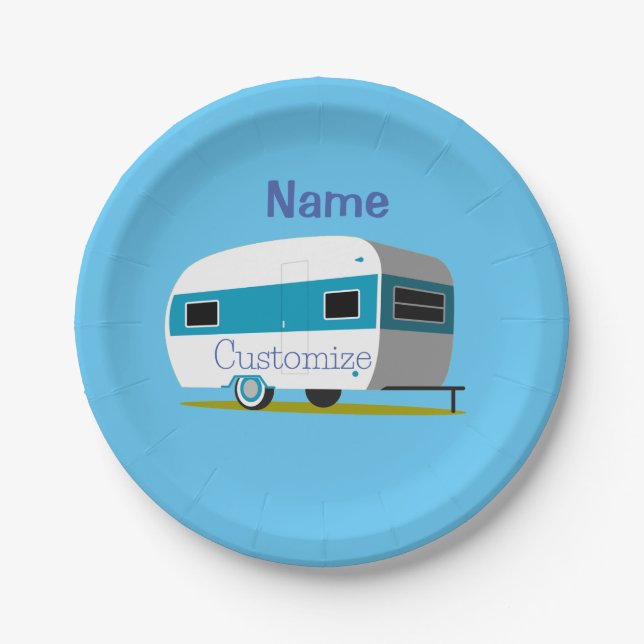 Caravan Camper RV Thunder_Cove Paper Plates (Front)