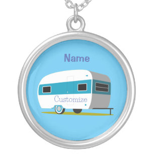 Caravan Camper RV Thunder_Cove Silver Plated Necklace