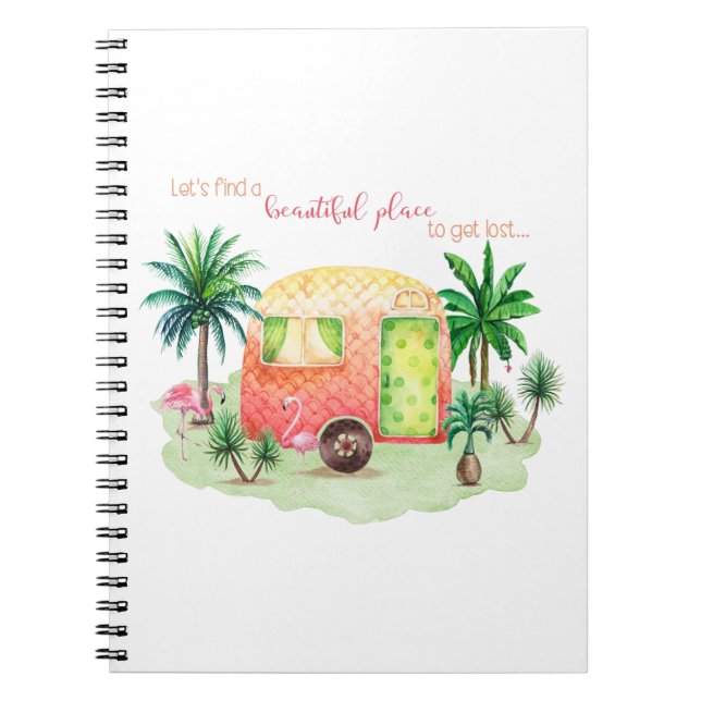 Caravan Camper Scene | In the Tropics Notebook (Front)