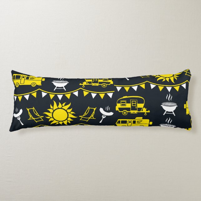 Caravan Camping Decor Body Pillow (Front)