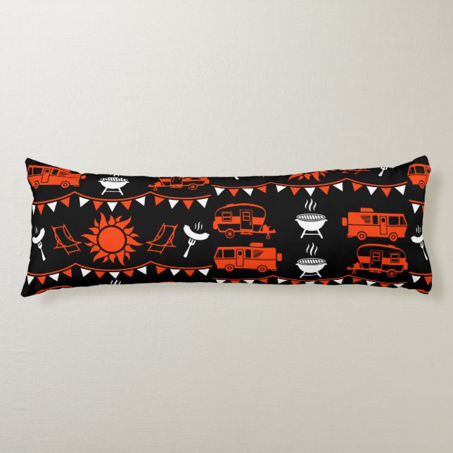 Caravan Camping Decor Body Pillow (Front)