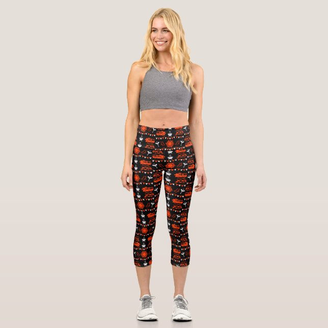 Caravan Camping Decor Capri Leggings (Front)