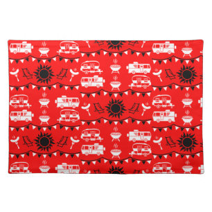 Caravan Camping Decor Cloth Placemat