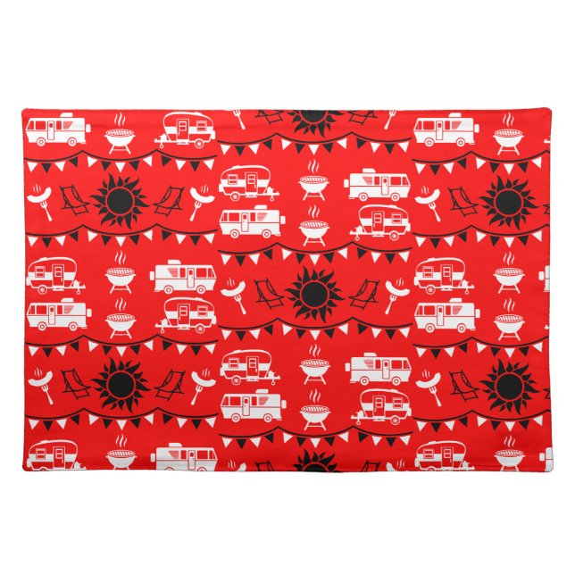 Caravan Camping Decor Cloth Placemat (Front)