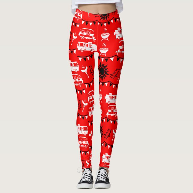 Caravan Camping Decor Leggings (Front)