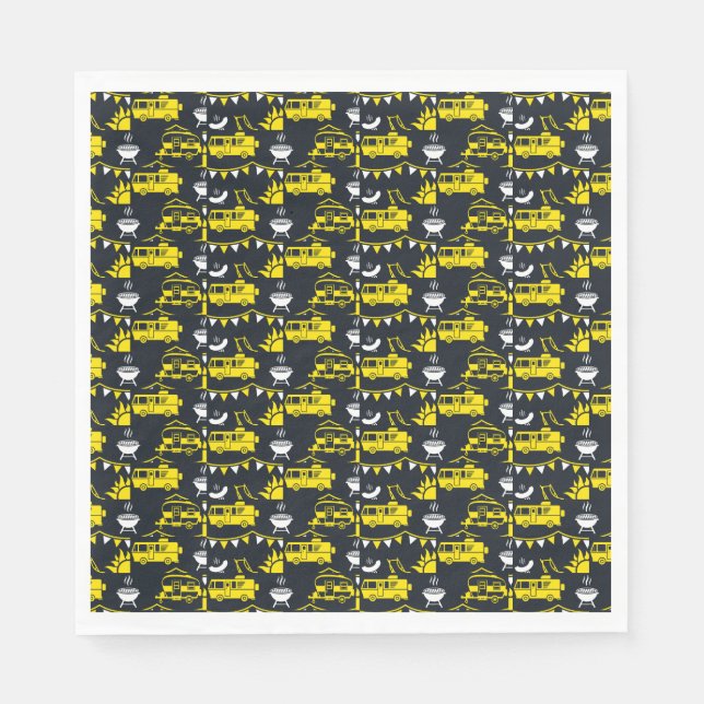 Caravan Camping Decor Napkins (Front)