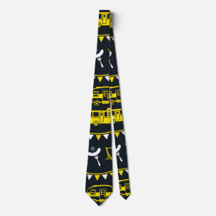Caravan Camping Decor Neck Tie
