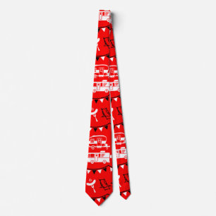 Caravan Camping Decor Neck Tie