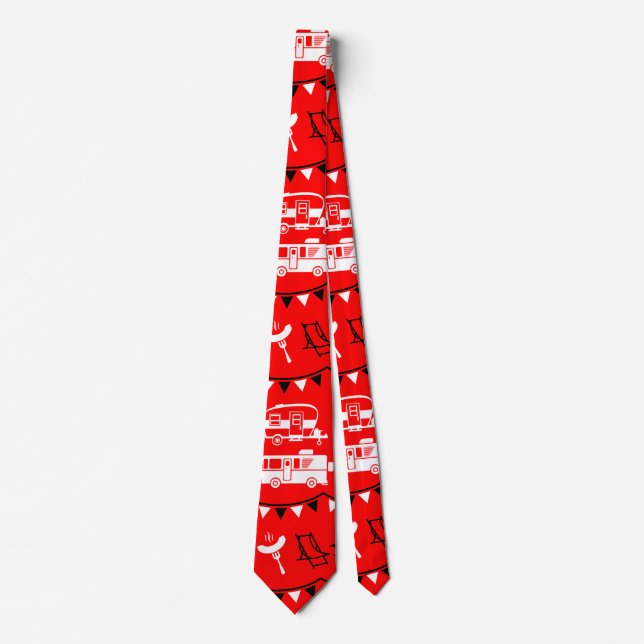 Caravan Camping Decor Neck Tie (Front)