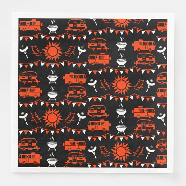 Caravan Camping Decor Paper Dinner Napkins (Front)