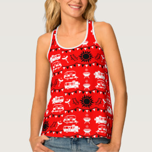 Caravan Camping Decor Tank Top