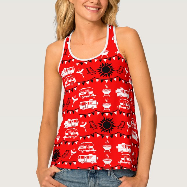 Caravan Camping Decor Tank Top (Front)