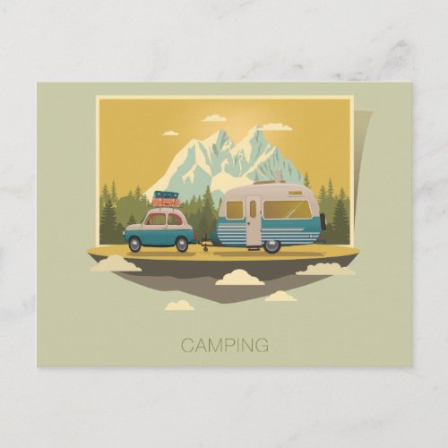 Caravan Camping Postcard