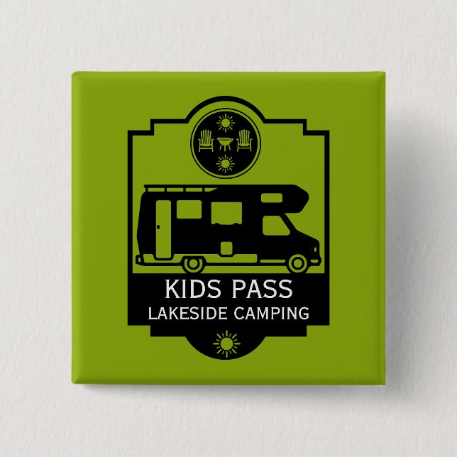 Caravan Campsite Business Button (Front)