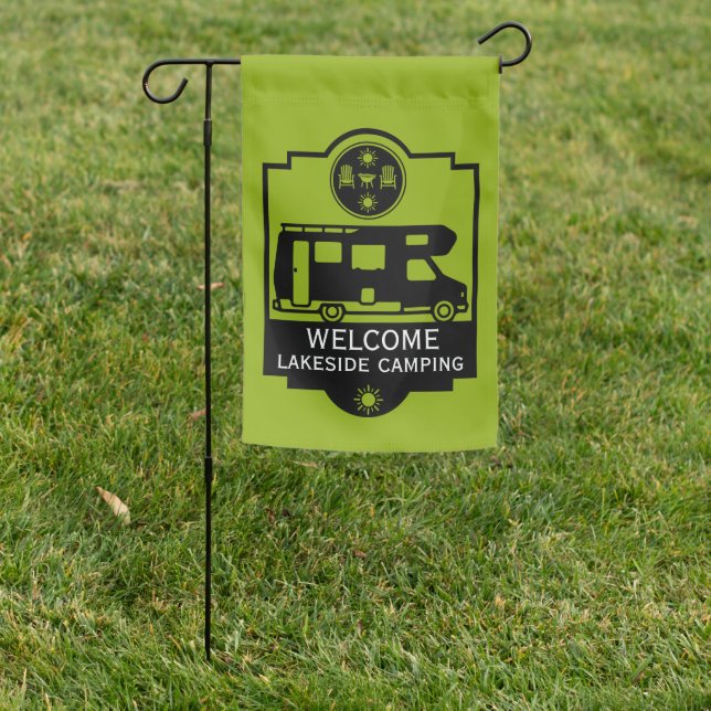Caravan Campsite Business  Garden Flag (In SItu)