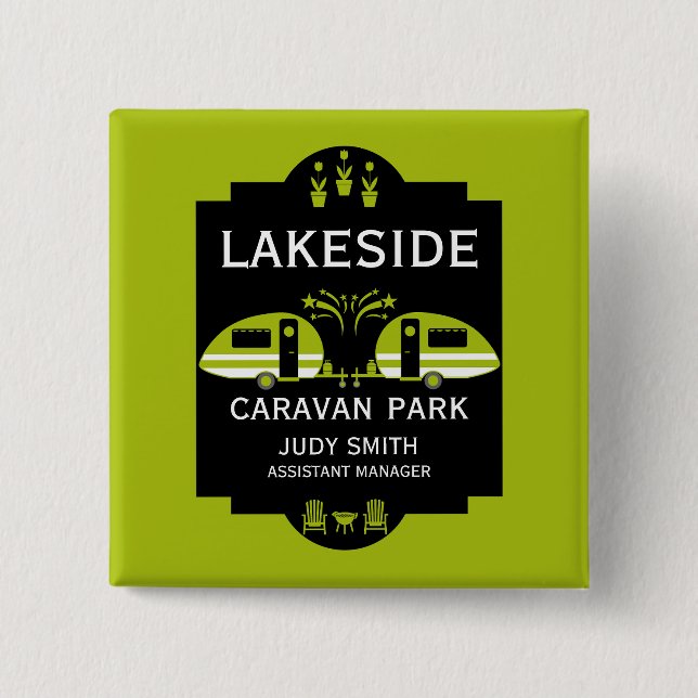 Caravan Campsite Promotion Button (Front)