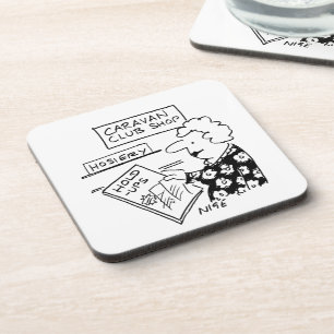 Caravan Club Shop Hosiery Hold-Ups Cartoon Beverage Coaster