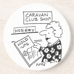 Caravan Club Shop Hosiery Hold-Ups Cartoon Coaster