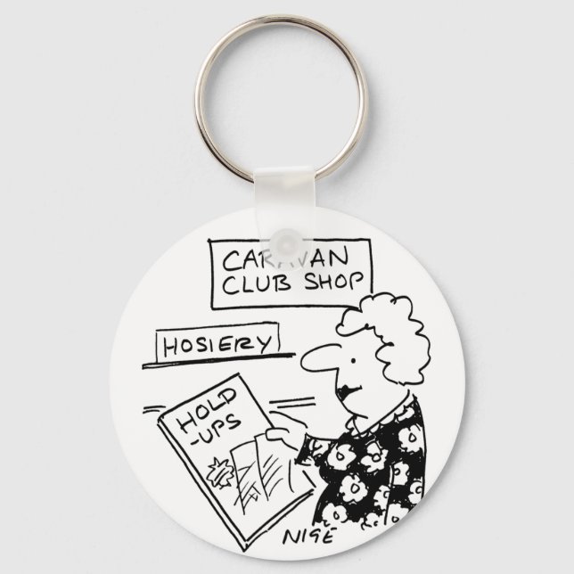 Caravan Club Shop Hosiery Hold-Ups Cartoon Keychain (Front)