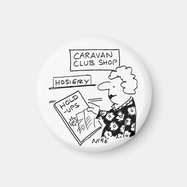 Caravan Club Shop Hosiery Hold-Ups Cartoon Magnet (Front)
