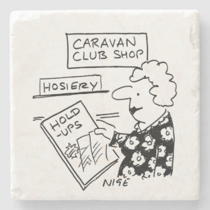 Caravan Club Shop Hosiery Hold-Ups Cartoon Stone Coaster
