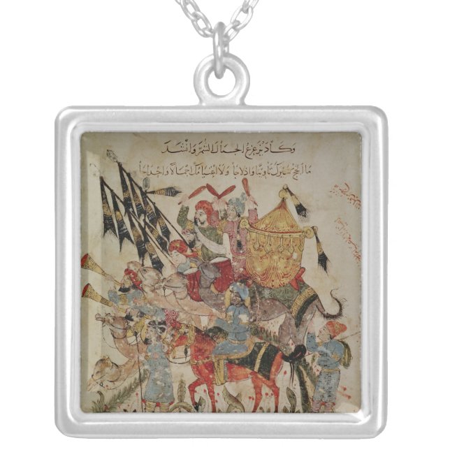 Caravan going to Mecca Silver Plated Necklace (Front)