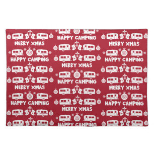 Caravan Happy Christmas Camping Cloth Placemat