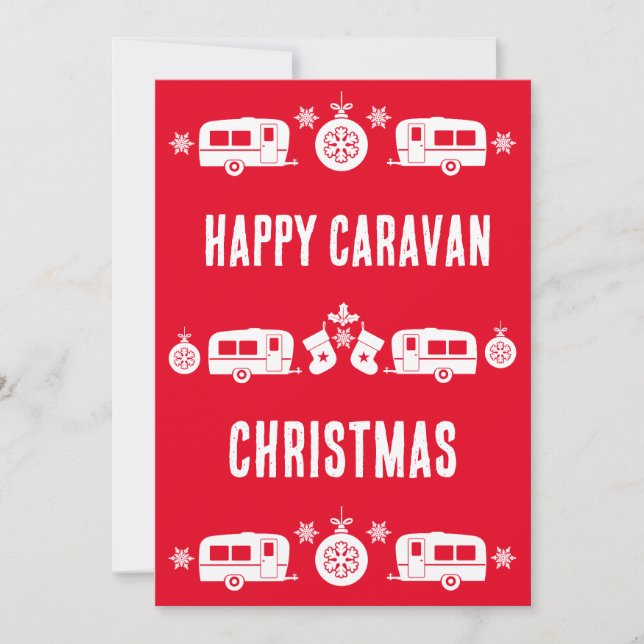 Caravan Happy Christmas Camping   Holiday Card (Front)