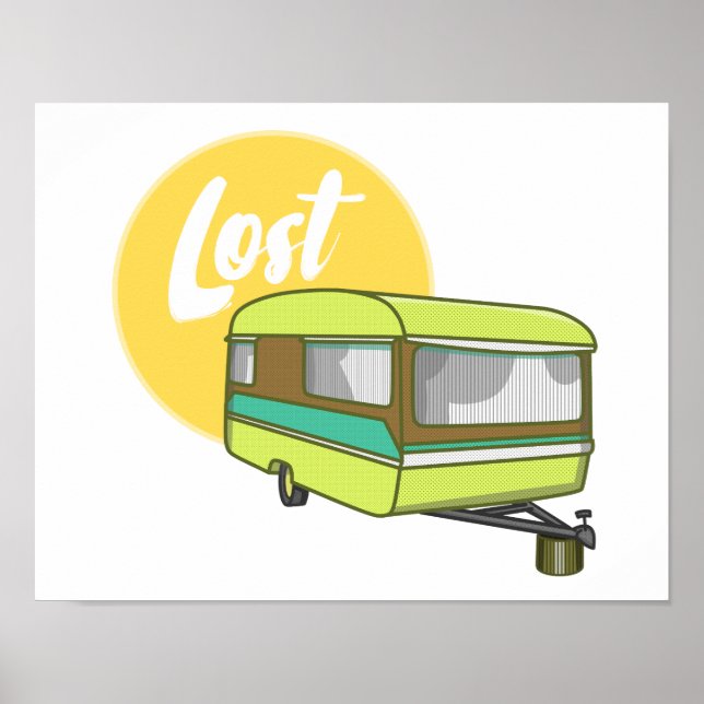 Caravan Lost Rerto Sixties Style Poster (Front)