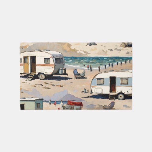  Caravan on the Beach  Rug