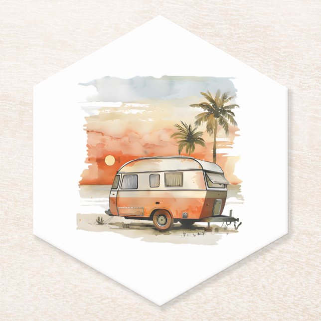 Caravan Paper Coaster (Front)