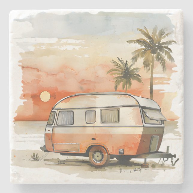 Caravan Stone Coaster (Front)