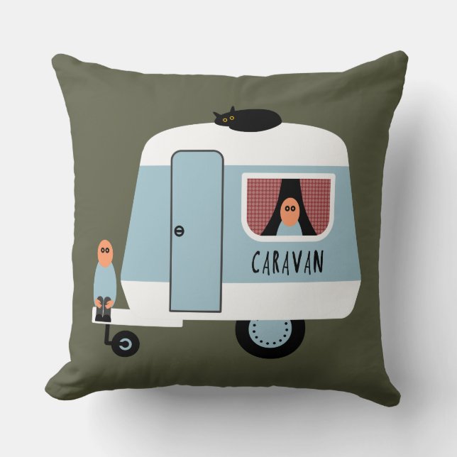 Caravan Throw Pillow (Front)