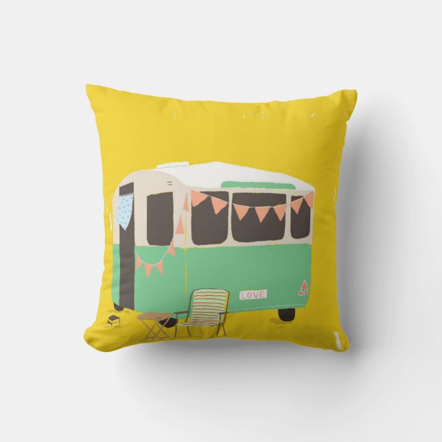 caravan throw pillow (Front)
