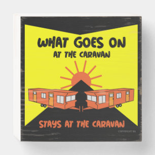 Caravanning   Static Caravans   Caravan Camping    Wooden Box Sign