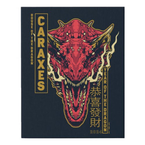Caraxes Head Year of the Dragon  恭喜發財 Faux Canvas Print