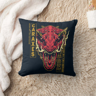 Caraxes Head Year of the Dragon 恭喜發財 Throw Pillow