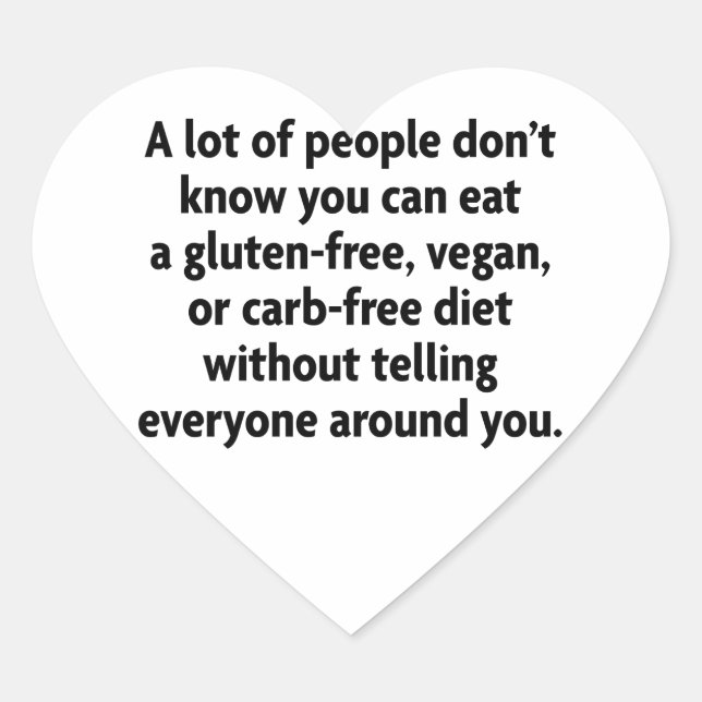 carb-free heart sticker (Front)
