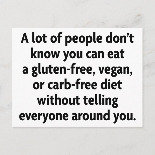 Carb-free Postcard (Front)