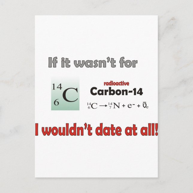 Carbon 14 Dating Postcard (Front)