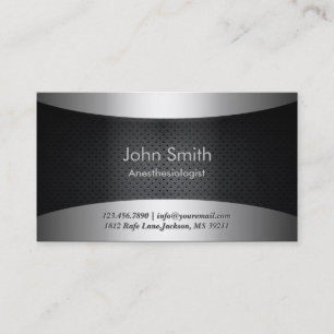 Carbon Black Anesthesiologist Business Card