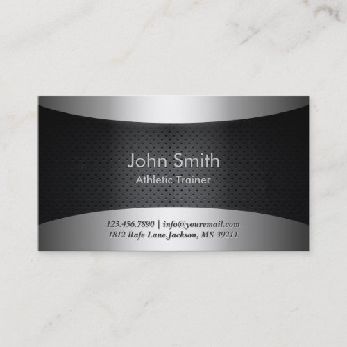 Carbon Black Athletic Trainer Business Card