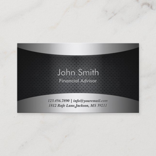 Carbon Black Financial Advisor Business Card (Front)