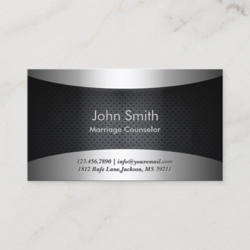 Carbon Black Marriage Counseling Couple Therapy Business Card