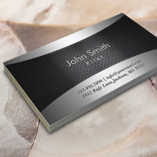 Carbon Black Pilot/Aviator Business Card