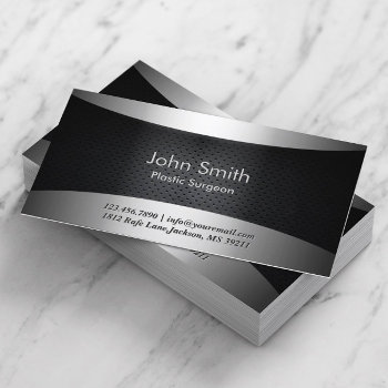 Carbon Black Plastic Surgeon Business Card by cardfactory at Zazzle
